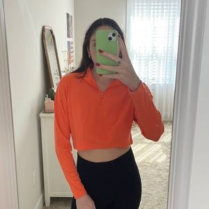 Cropped quarter zip top